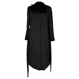 Dolce & Gabbana Belted Trench Coat in Black Silk Black