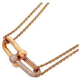 Autre Marque Collier Large Double Maillon Hardware en Or Rose 18K Tiffany & Co. Autre