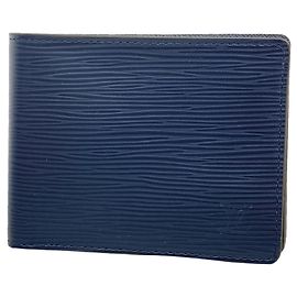 Louis Vuitton Epi Leather Bill Wallet Navy blue