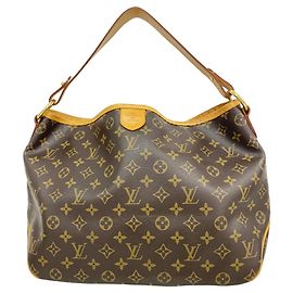 Sac à épaule Louis Vuitton Monogram Delightful PM Marron