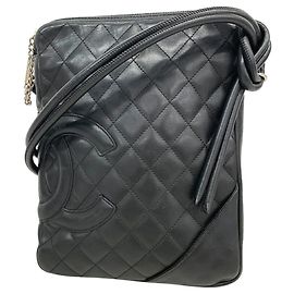 Borsa a tracolla Chanel Cambon in pelle d'agnello Nero