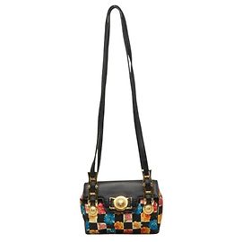 Borsa a tracolla Versace Flower Floral Nero Multicolore