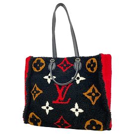 Sac Tote Louis Vuitton Monogram Teddy OnTheGo GM Noir Rouge