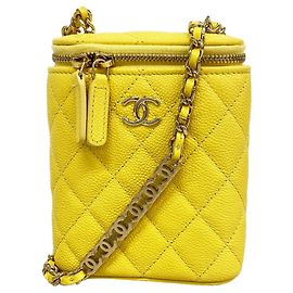 Chanel Matelassé Chain Shoulder Bag Yellow