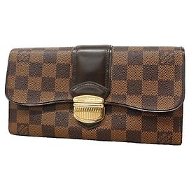Louis Vuitton Damier Portefeuille Sistina Long Wallet Damier ebene