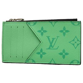 Portacarte e monete Louis Vuitton Taigarama Verde