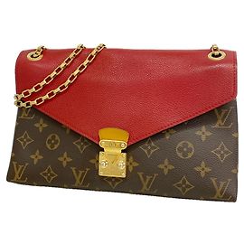 Bolsa de Ombro com Corrente Louis Vuitton Monogram Pallas Marrom Fuschia