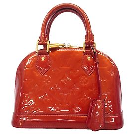 Louis Vuitton Alma BB Vernis Handbag Red