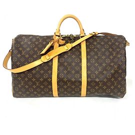 Louis Vuitton Keepall 60 Bandoulière Boston Bag Marron