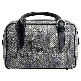 John Richmond Borsa a mano Richmond in ecopelle Nero Bianco Grigio