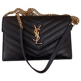 Autre Marque Saint Laurent Cassandre envelope Leather 22 Noir