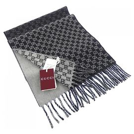 Sciarpa in lana e cashmere Gucci GG 852038 4GAKX Marrone Nero