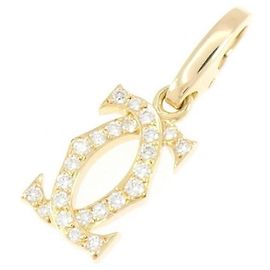 Cartier 2C Yellow Gold Charm Golden