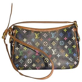 Louis Vuitton Bolsa Lodge GM Monogram Multicolore Murakami - Preta Multicor Monograma