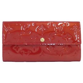 Louis Vuitton Vernis Portefeuille Sarah Wallet Red