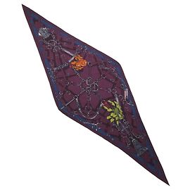 Hermès Lenço Hermes FLAMBOYANT WEB Losange GM Roxo