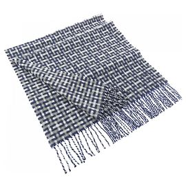 Hermès Hermes H Ecosé Cashmere Scarf Brown Navy blue