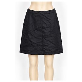 Prada Black Nylon A-Line Skirt Black