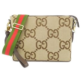 Gucci GG Canvas Schultertasche Braun Kamel