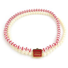 Choker Miu Miu rosso e bianco Bianco Rosso