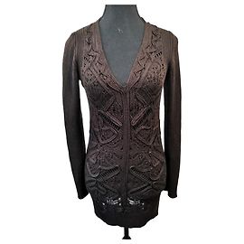 Autre Marque Angelo Marani Strickkleid Tunika Merinowolle Braun
