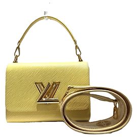 Sac à main Louis Vuitton Twist MM en cuir Epi Jaune