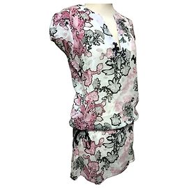 Robe d'été Christian Lacroix Imprimé Floral Noir Rose Blanc