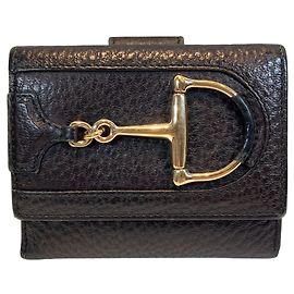 Gucci Bi-fold Ledergeldbörse Dunkelbraun