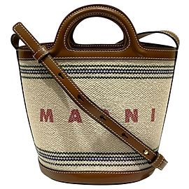 Bolso de mano Marni Small Bucket Castaño Beige