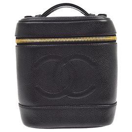 Chanel Vintage Timeless Vanity Case Caviar Small Nero