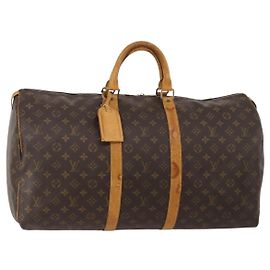 LOUIS VUITTON Monogram Keepall 50 Boston Bag M41426 LV Auth 200411 Monogramme