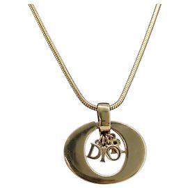 Collana Christian Dior metallo Gold Auth BA15830M D'oro