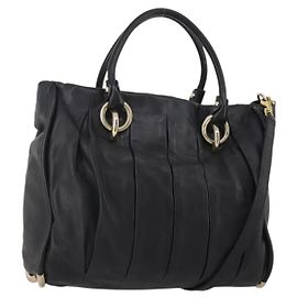 Borsa a mano BALLY in pelle 2way Nero Oro Auth mr2891 Nero D'oro