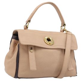 Autre Marque Sac à main SAINT LAURENT Muse To Leather 2way Beige Gold Tone 283761 Auth BA15574A Beige Autre