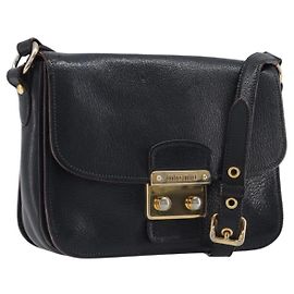 Borsa a tracolla Miu Miu Madras in pelle nera e oro Auth 204572V Nero Altro