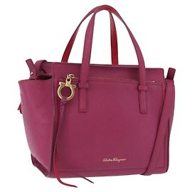 Borsa Salvatore Ferragamo Gancini in pelle 2way Rosa Tono Oro Auth 204579A Rosa Altro