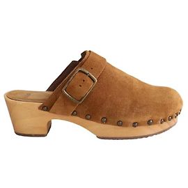 Ba&Sh Clogs aus Wildleder camel Kamel