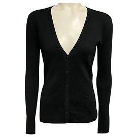 Gabriela Hearst Black Alexandrite Langärmeliger Strickcardigan mit Knopfleiste Schwarz