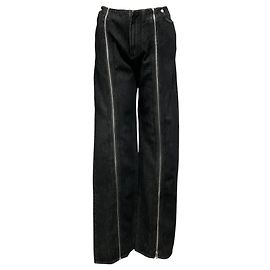 Jean Paul Gaultier Black Denim Front Zipped Trouser Jeans Black