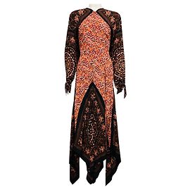 Vestido maxi de seda Altuzarra con estampado Sinopia multicolor Negro / Naranja / Rojo Multicolor