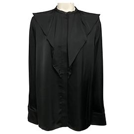 Blusa Jil Sander preta com folhos e botões frontais Preto