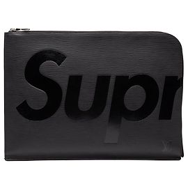 Black Louis Vuitton Supreme Epi Pochette Jour GM Clutch Bag Black