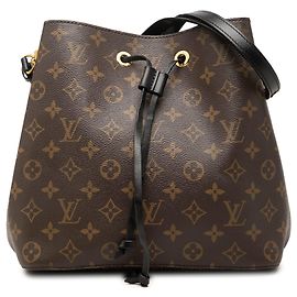Brown Louis Vuitton Monogram Neonoe MM Bucket Bag Brown