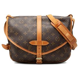 Borsa a tracolla Louis Vuitton Monogram Saumur 25 Marrone Marrone
