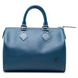 Bolsa Boston Louis Vuitton Epi Speedy 25 Azul Azul