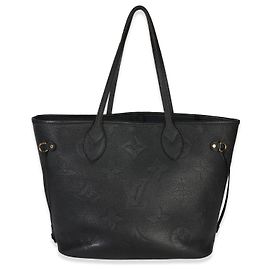 Louis Vuitton Black Giant Monogram Empreinte Neverfull MM Preto