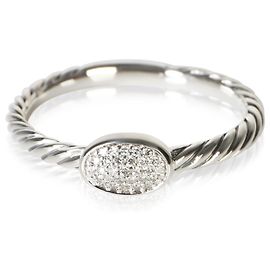 Anillo apilable Cable de plata esterlina y diamantes David Yurman Otro