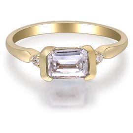 Autre Marque Ring aus Gelbgold mit Labor diamanten 1.11 ctw Andere