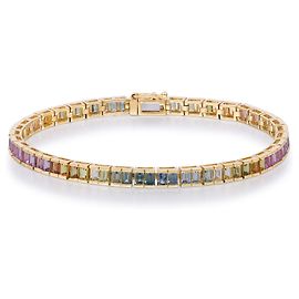 Autre Marque Gelbgold Saphir Regenbogen Tennis-Armband Andere