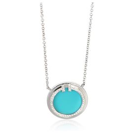 Pingente Tiffany T Circle em ouro branco, turquesa e diamantes Tiffany & Co. Outro